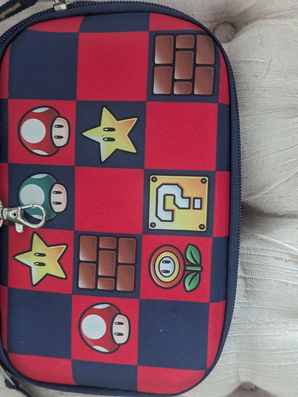 Nintendo Red & Navy Super Mario Checkerboard Accessory Case